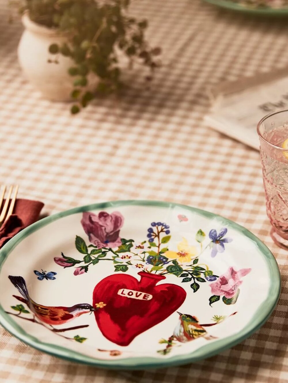 NIB Anthropologie Nathalie Lete Dinner Plate- Heart